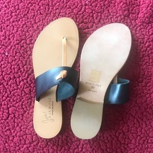 Black Joie Italian sandals.